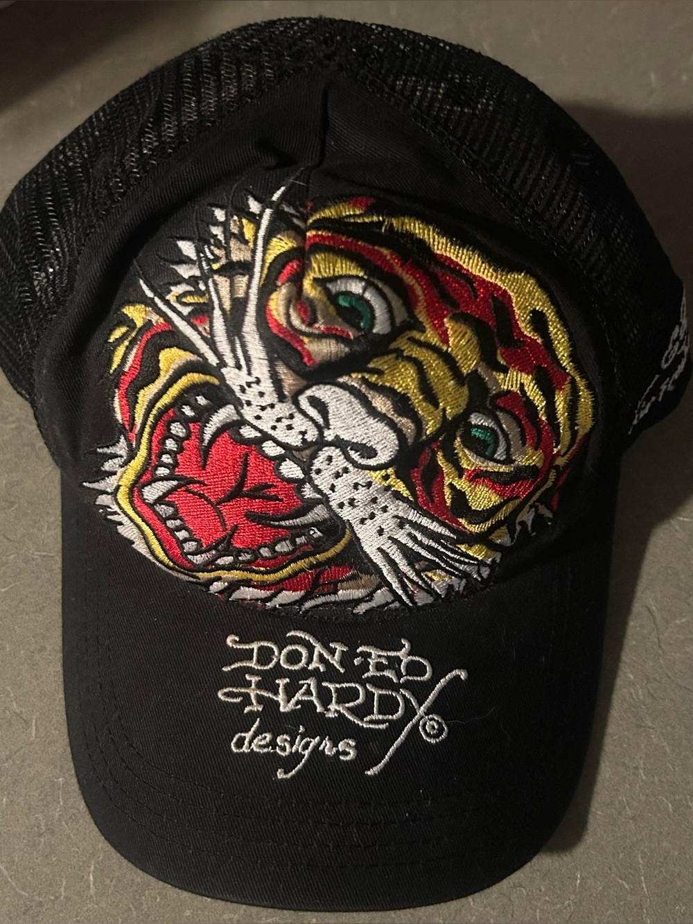 Ed Hardy Tiger Trucker Hat Snap Back Y2K Men’s Cap